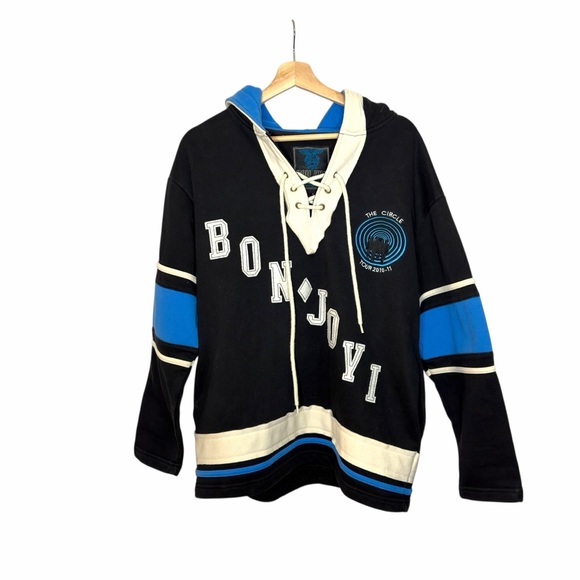 Tops - Bon Jovi ‘The Circle World Tour’ 2010-2011 Est 1983 Hoodie Hockey Jersey Hoody